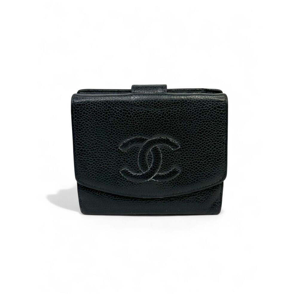 Chanel Vintage Y2K Timeless CC Flap Leather Trifold Wallet